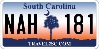 SC license plate NAH181