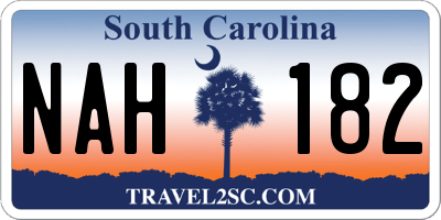SC license plate NAH182