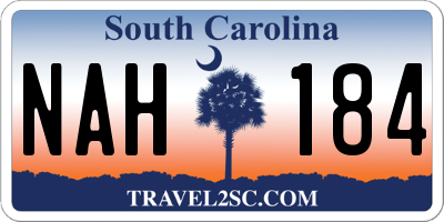 SC license plate NAH184