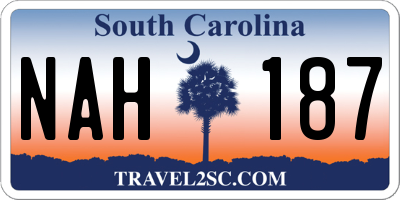 SC license plate NAH187