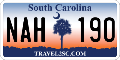 SC license plate NAH190