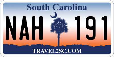 SC license plate NAH191