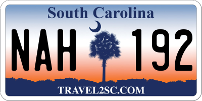 SC license plate NAH192