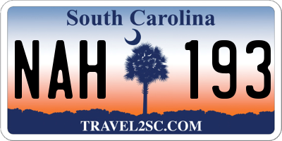 SC license plate NAH193