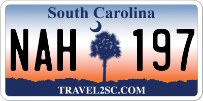 SC license plate NAH197