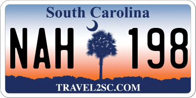 SC license plate NAH198
