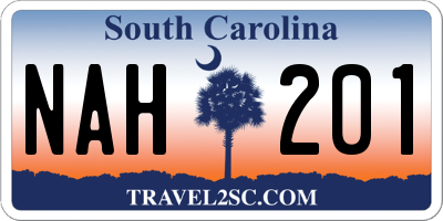 SC license plate NAH201