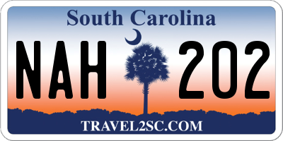 SC license plate NAH202