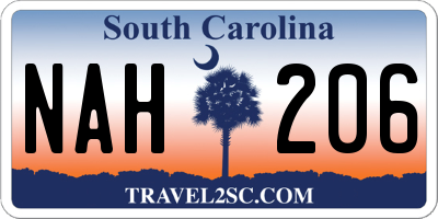 SC license plate NAH206