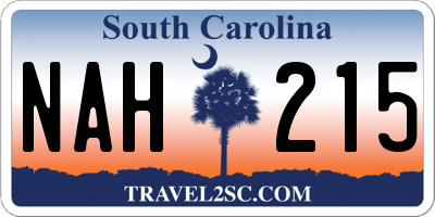 SC license plate NAH215