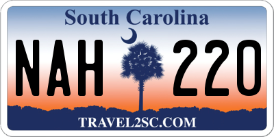 SC license plate NAH220