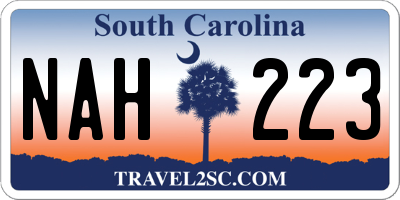 SC license plate NAH223