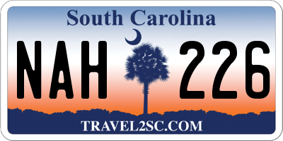 SC license plate NAH226