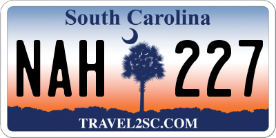 SC license plate NAH227