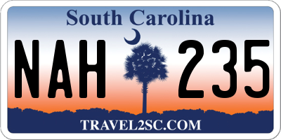 SC license plate NAH235