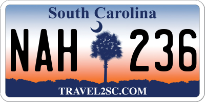 SC license plate NAH236