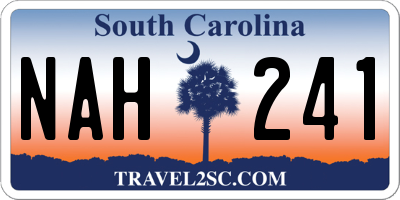 SC license plate NAH241