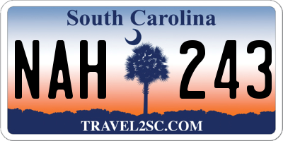 SC license plate NAH243