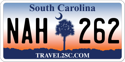 SC license plate NAH262