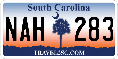 SC license plate NAH283
