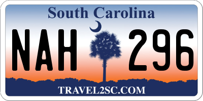 SC license plate NAH296