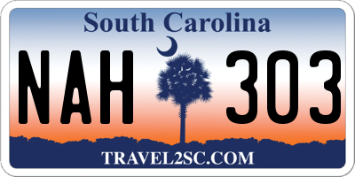 SC license plate NAH303