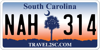 SC license plate NAH314