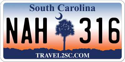 SC license plate NAH316