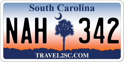 SC license plate NAH342