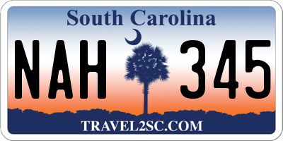 SC license plate NAH345