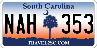 SC license plate NAH353