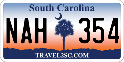 SC license plate NAH354