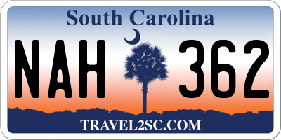 SC license plate NAH362