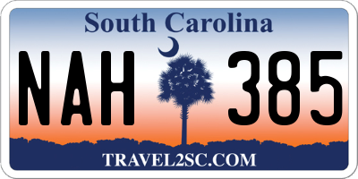 SC license plate NAH385