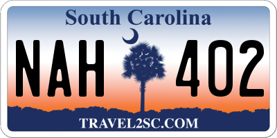 SC license plate NAH402