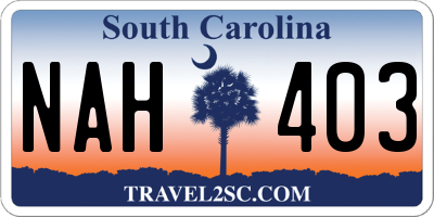 SC license plate NAH403