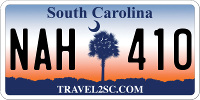SC license plate NAH410