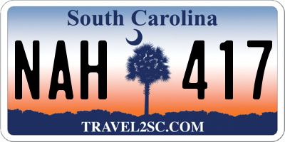 SC license plate NAH417