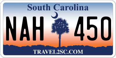 SC license plate NAH450