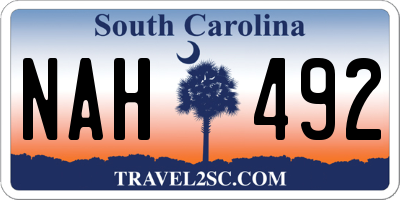 SC license plate NAH492