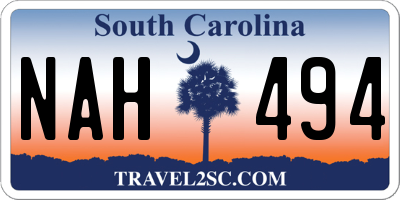 SC license plate NAH494