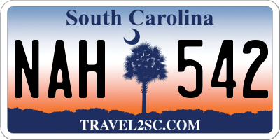 SC license plate NAH542