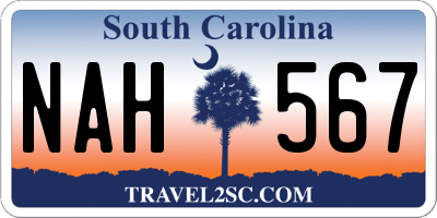 SC license plate NAH567