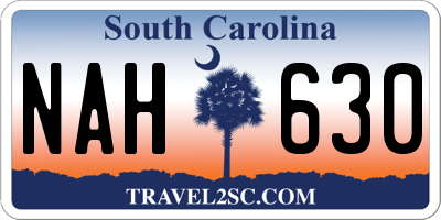 SC license plate NAH630