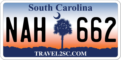 SC license plate NAH662