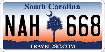 SC license plate NAH668