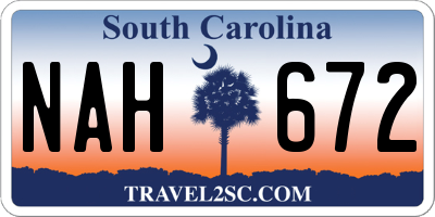 SC license plate NAH672