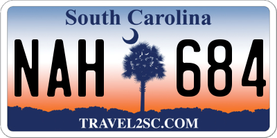 SC license plate NAH684
