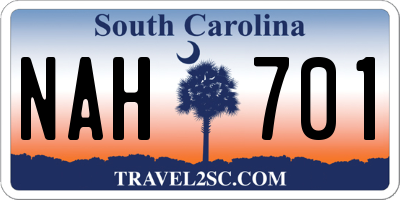 SC license plate NAH701