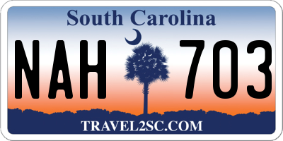 SC license plate NAH703
